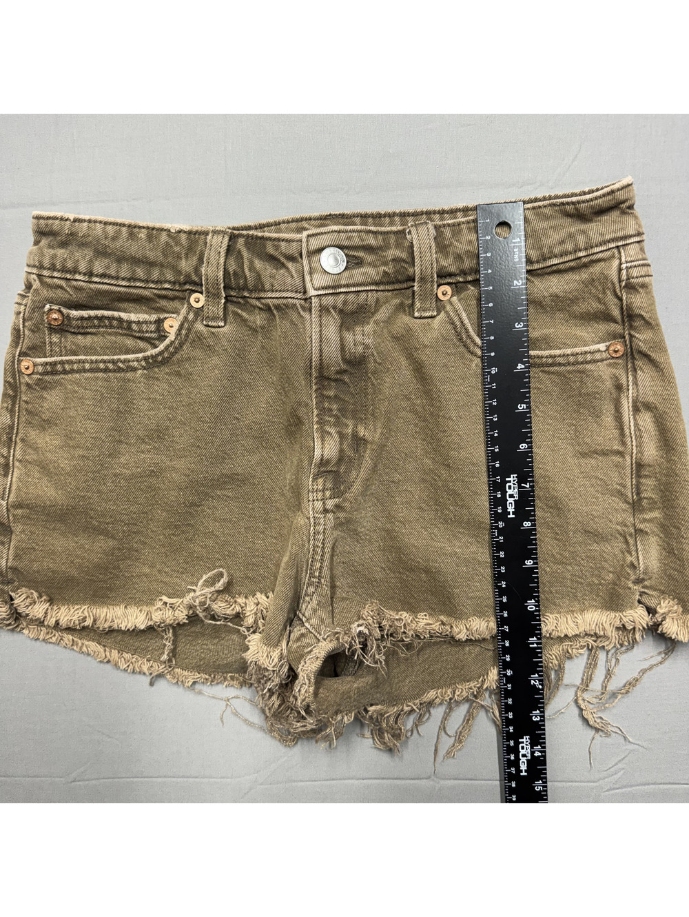 American Eagle Women Denim Shorts Cotton Brown Raw Hem Size 6 Casual - Picture 5 of 11